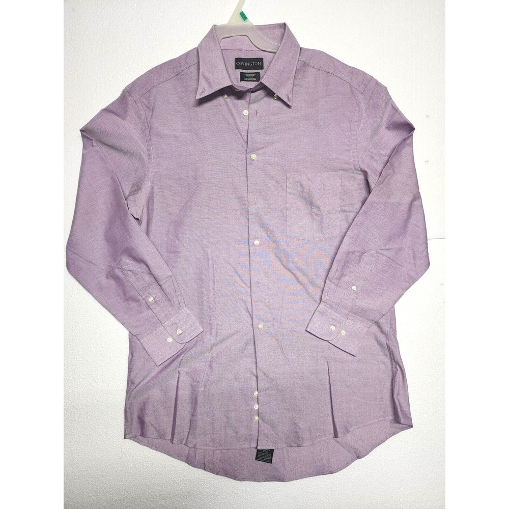 Covington Shirt Men Medium 32-33 Purple Long Sleeve Button Up‎ Casual Collared